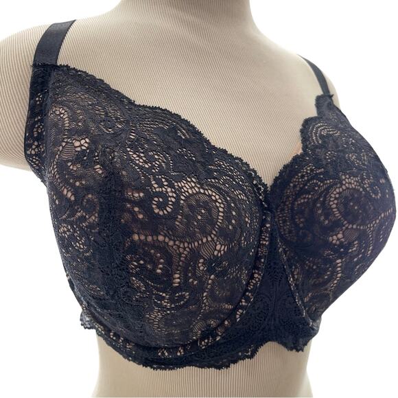 ThirdLove Lace Balconette Bra In Black/Nude Women's Size 38F - Picture 3 of 11